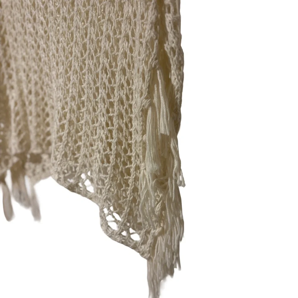 Elegant Justice Ivory Sparkly Knit Poncho XS/S